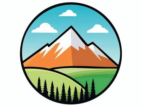 シンプルなマウンテンのロゴ