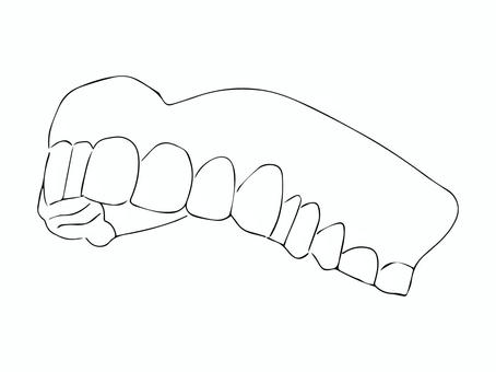 モノクロの入れ歯 入れ歯,歯,医療,器具,歯科,手書き,白黒のイラスト素材
