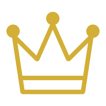 ゴールドの王冠イラスト素材 王冠,クラウン,ゴールド,金色,アイコン,シンプル,マーク,シルエット,モチーフ,ランキングのイラスト素材