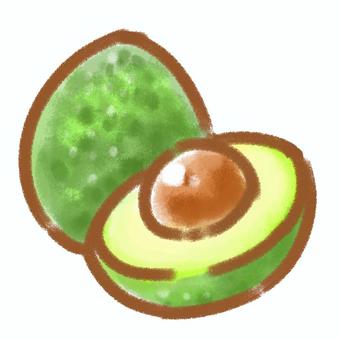 Illustration, avocado, fruit, fruits, 