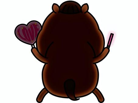 ウマさん 推し活 馬,推し活,うちわ,ペンライト,サイリウム,応援,愛,好き,ヲタ活,尊いのイラスト素材