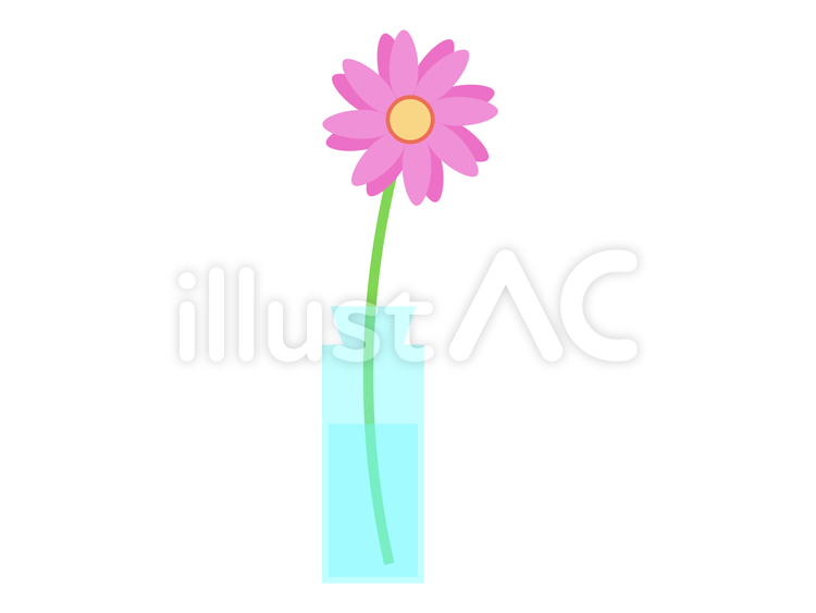 ガラスの一輪挿しアイコン:ピンク ガラスの一輪挿しアイコン:ピンク 花,一輪挿し,花瓶のイラスト素材