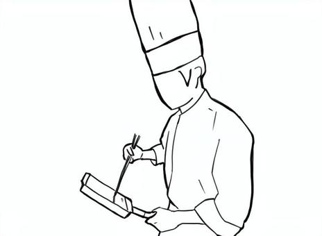 出汁巻き玉子を作る料理人 調理師,料理人,コックさん,コック服,調理,料理,シェフ,飲食店,レストラン,専門学生のイラスト素材