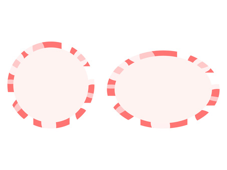 ピンクのモザイク柄の円形フレームセット フレーム,背景,円,丸,楕円,モザイク,タイル,オーバル,ピンク,パステルのイラスト素材