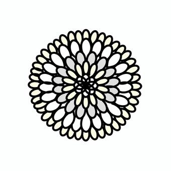 かわいいポップな花アイコン ダリア,白,花,植物,ナチュラル,線画,シンプル,アイコン,かわいい,清楚のイラスト素材