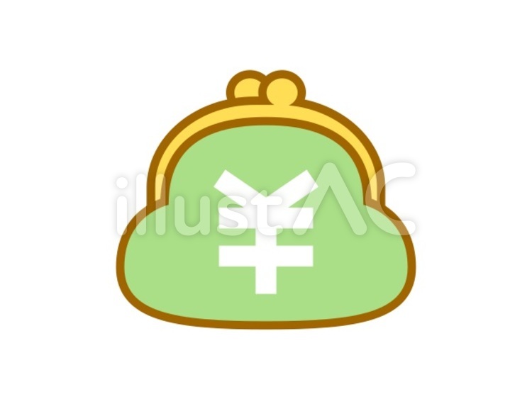 がま口　節約　緑 がま口,財布,節約のイラスト素材