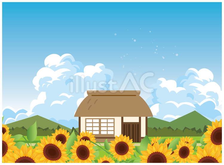 田舎の夏風景 夏,夏季,田舎のイラスト素材