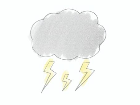 雷雲 手書き風 雷雲,雷,雲,天気,雷鳴のイラスト素材