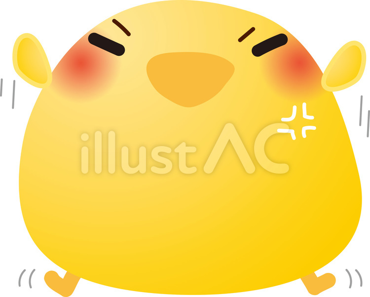 ひよこ怒った ひよこ,怒り,怒るのイラスト素材