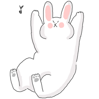 喜ぶうさぎちゃん♪ かわいい,喜ぶ,嬉しい,楽しい,万歳,ジャンプ,うさぎ,動物,生き物,ペットのイラスト素材