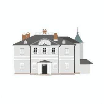 仁風閣 小学校,中学校,高校,教材,授業,社会,仁風閣,鳥取県,歴史的建造物,洋風建築のイラスト素材