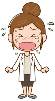 Female white coat crying crying, , JPG, PNG and AI