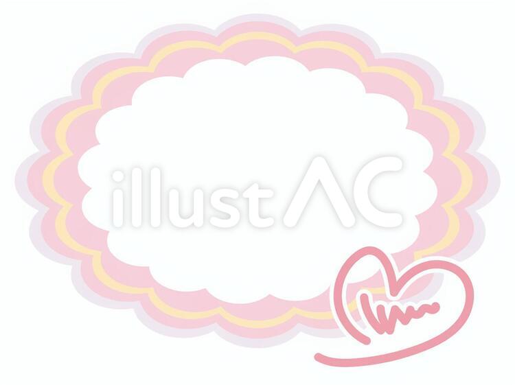 枠・ハート 枠,見出し,タイトルのイラスト素材