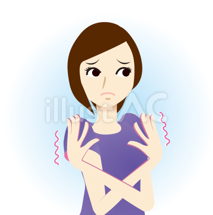 冷え性　女性 冷え性,女性,クーラーのイラスト素材