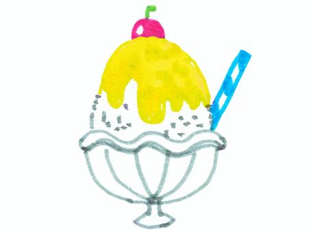 【マーカー】かき氷3 かき氷,氷,レモン,食べ物,氷菓,アイス,スイーツ,おやつ,甘い,冷たいのイラスト素材