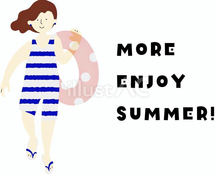 夏を楽しむ女性１ 女性,大人,人のイラスト素材