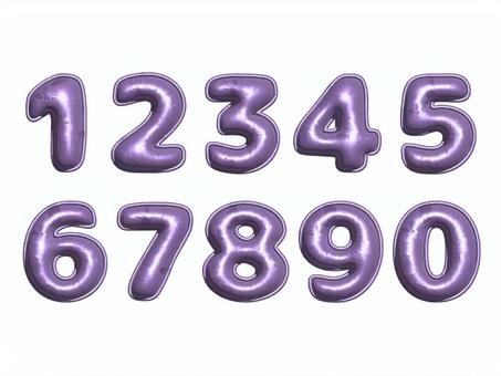 数字0〜9　バルーン文字　ラベンダー 数字,文字,価格,年齢,月齢,飾り,サプライズ,ハッピーバースデー,誕生日,おめでとうのイラスト素材