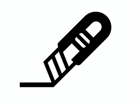 カッターのアイコン カッター,アイコン,白黒,透過,文具のイラスト素材
