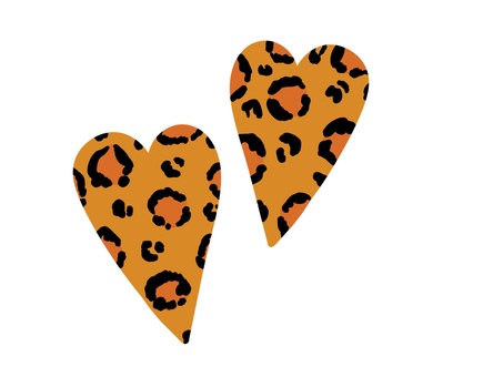 ヒョウ柄のハート ハート,ヒョウ柄,手描き,かわいい,飾り,デコレーション,素材のイラスト素材