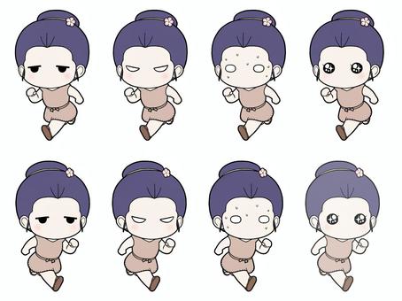 삽화, 여성, 전신, 2 바디, 