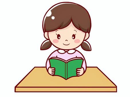 girl reading a book, , JPG and PNG