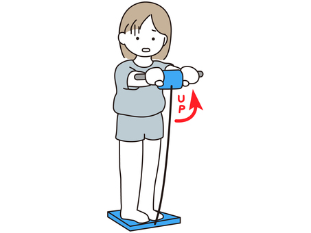 Illustration, female, weight measurement, weight gain, 
