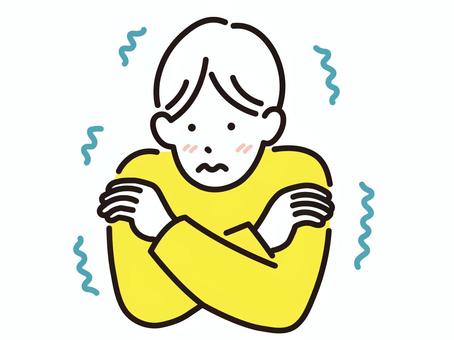 寒気　若い男性 寒気,悪寒,風邪,ぞくぞく,若い男性,ゾクゾク,さむけ,ブルブル,ひき始めのイラスト素材