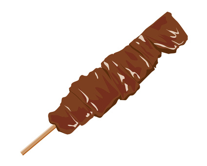 牛串 牛串,串,牛,牛肉,串焼き,肉料理,炭火焼,和牛,屋台,縁日のイラスト素材