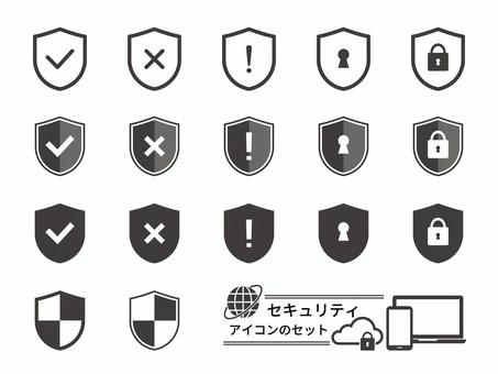 セキュリティアイコンのセット セキュリティ,インターネット,ネットワーク,サイバー,クラウド,デジタル,web,dx,pc,パソコンのイラスト素材