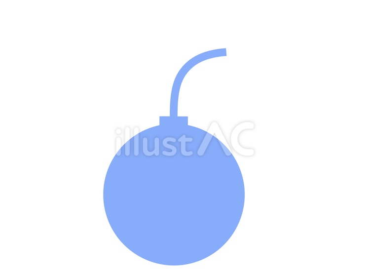 丸い爆弾（Bomb）のイラスト（水色） 爆弾,bomb,爆発のイラスト素材