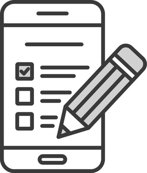 アンケート回答・タスクリスト管理アイコン アンケート,タスク管理,チェックリスト,スマートフォン,アイコン,回答,記入,リスト,ビジネス,スマホのイラスト素材