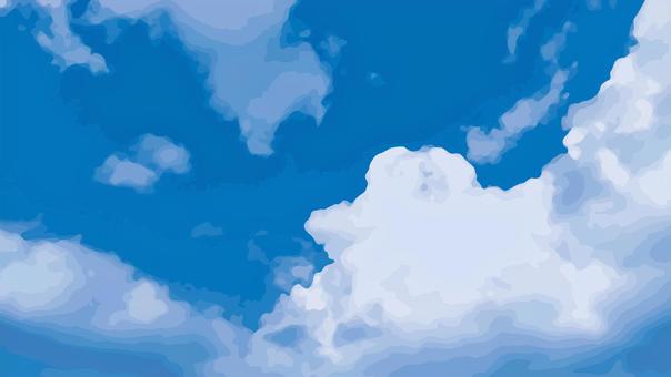 入道雲　 入道雲,夏空,雲,晴れ,天気,イメージのイラスト素材
