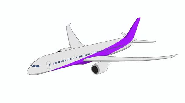 飛行機　紫 飛行機,ジェット機,航空機,旅,旅行,海外,フライト,イメージ,ワンポイント,あしらいのイラスト素材