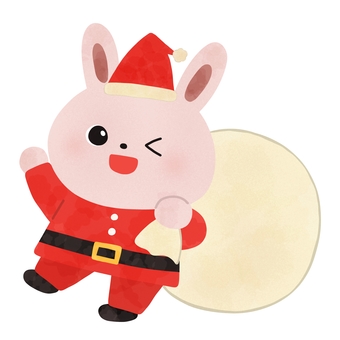 うさぎサンタ クリスマス,うさぎ,サンタクロース,動物,帽子,服,絵本,可愛い,ゆるい,手描きのイラスト素材