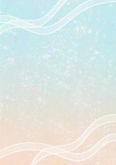 上品りボンのキラキラ背景 背景,壁紙,リボン,キラキラ,きらきら,グラデーション,ブルー,水色,オレンジのイラスト素材