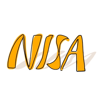 NISA文字 NISA文字 nisa,影,オレンジ,おしゃれ,かわいい,ポップ,立体的,投資,貯蓄,資産運用のイラスト素材