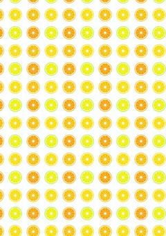 柑橘系のパターン　A4 柑橘系,輪切り,フルーツ,パターン,かわいいのイラスト素材