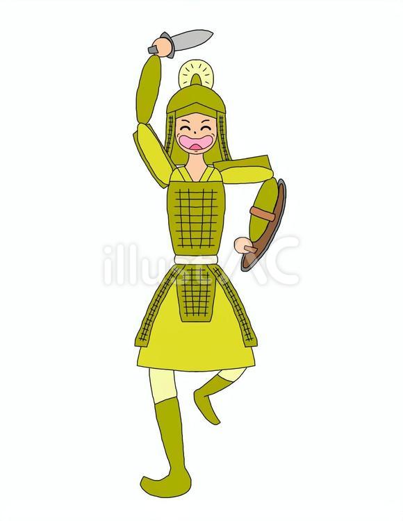 笑顔の中国武将 戦士,兵士,兵隊のイラスト素材
