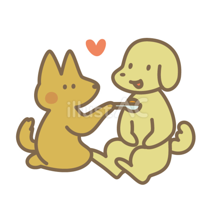 食事の介助する犬 介護,福祉,食事のイラスト素材
