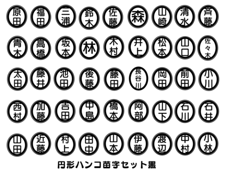 苗字ハンコ5(シンプル円)