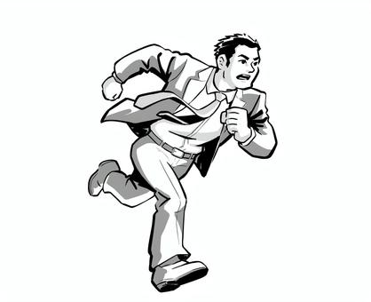 走るスーツの男性 黒単色 走るスーツの男性 黒単色 走る,男性,勢い,単色,スーツ,ネクタイのイラスト素材