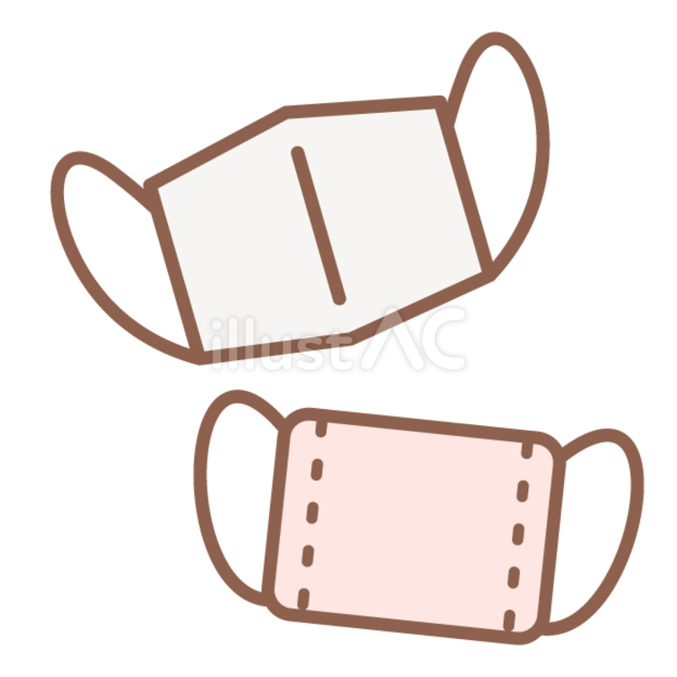 マスク 小学校,小物,用品のイラスト素材