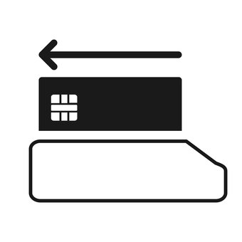 スワイプしてクレカを読み取るアイコン クレジットカード,モノクロ,アイコン,シンプル,スワイプ,読み取り,決済,会計,矢印のイラスト素材