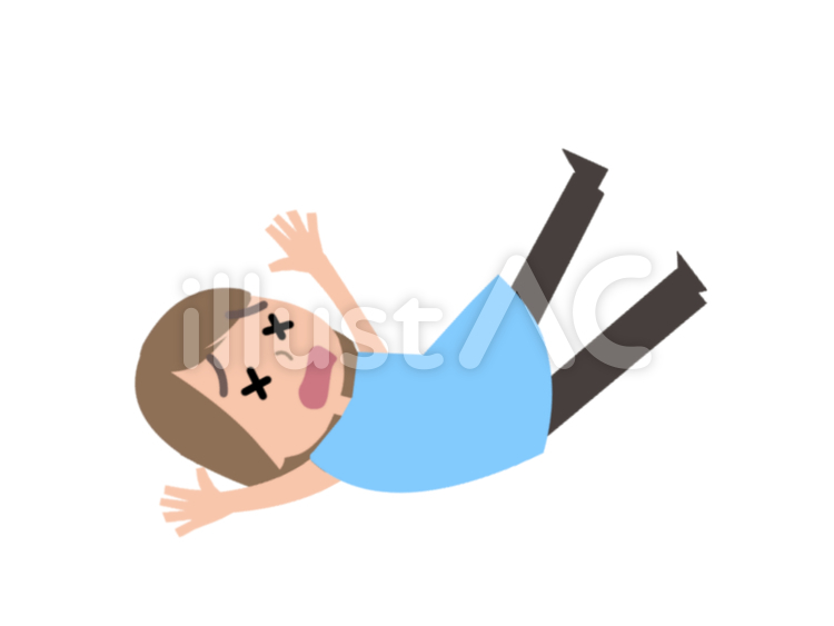 転倒する女性 転倒,倒れる,痛いのイラスト素材