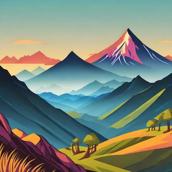 山と自然のイラスト