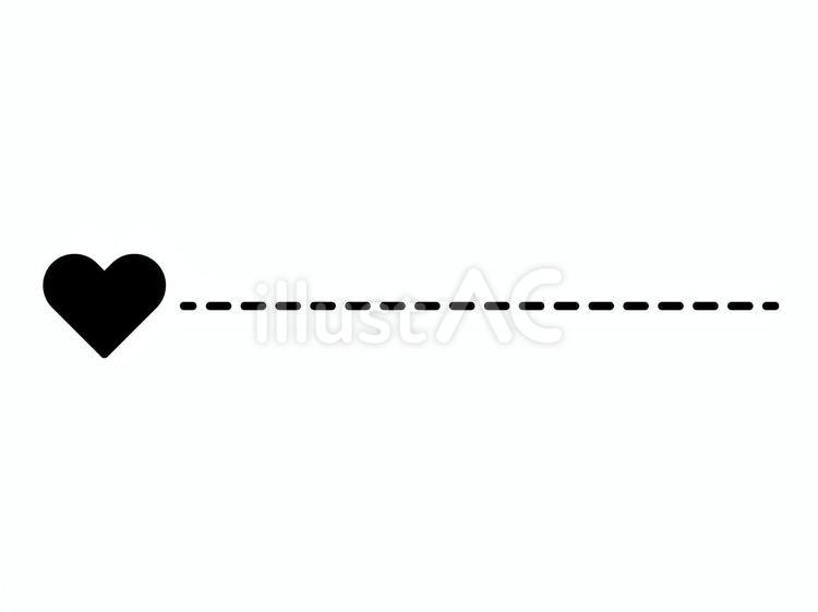 黒のハートのある見出しライン ハート,見出し,ラインのイラスト素材