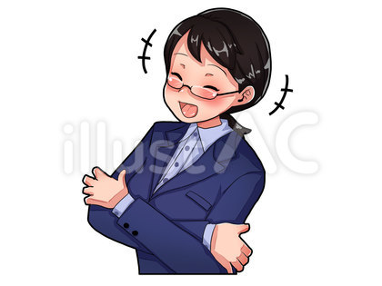 声を上げて笑う眼鏡の女性