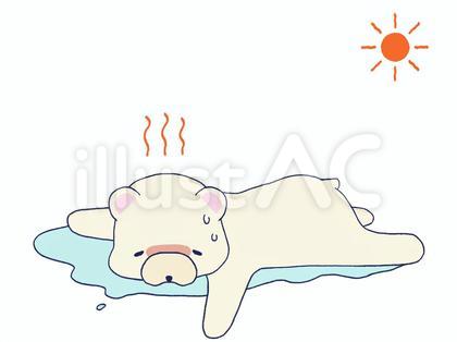 暑さでぐったりするシロクマ