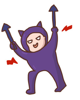 かわいいウイルスちゃん 風邪,ウイルス,悪役,イタズラ,敵のイラスト素材