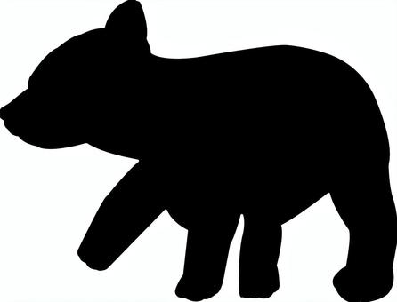 小熊のシルエット 小熊,動物,シルエット,ピクトグラム,bear,素材,怖い,野生,注意,危険のイラスト素材